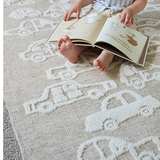 Isla Natural Car Pattern Wool Rug