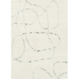 Isla Ivory Grey Abstract Swirl Loop Lines Wool Rug