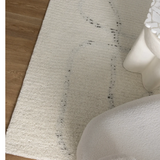 Isla Ivory Grey Abstract Swirl Loop Lines Wool Rug