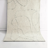 Isla Ivory Grey Abstract Swirl Loop Lines Wool Rug