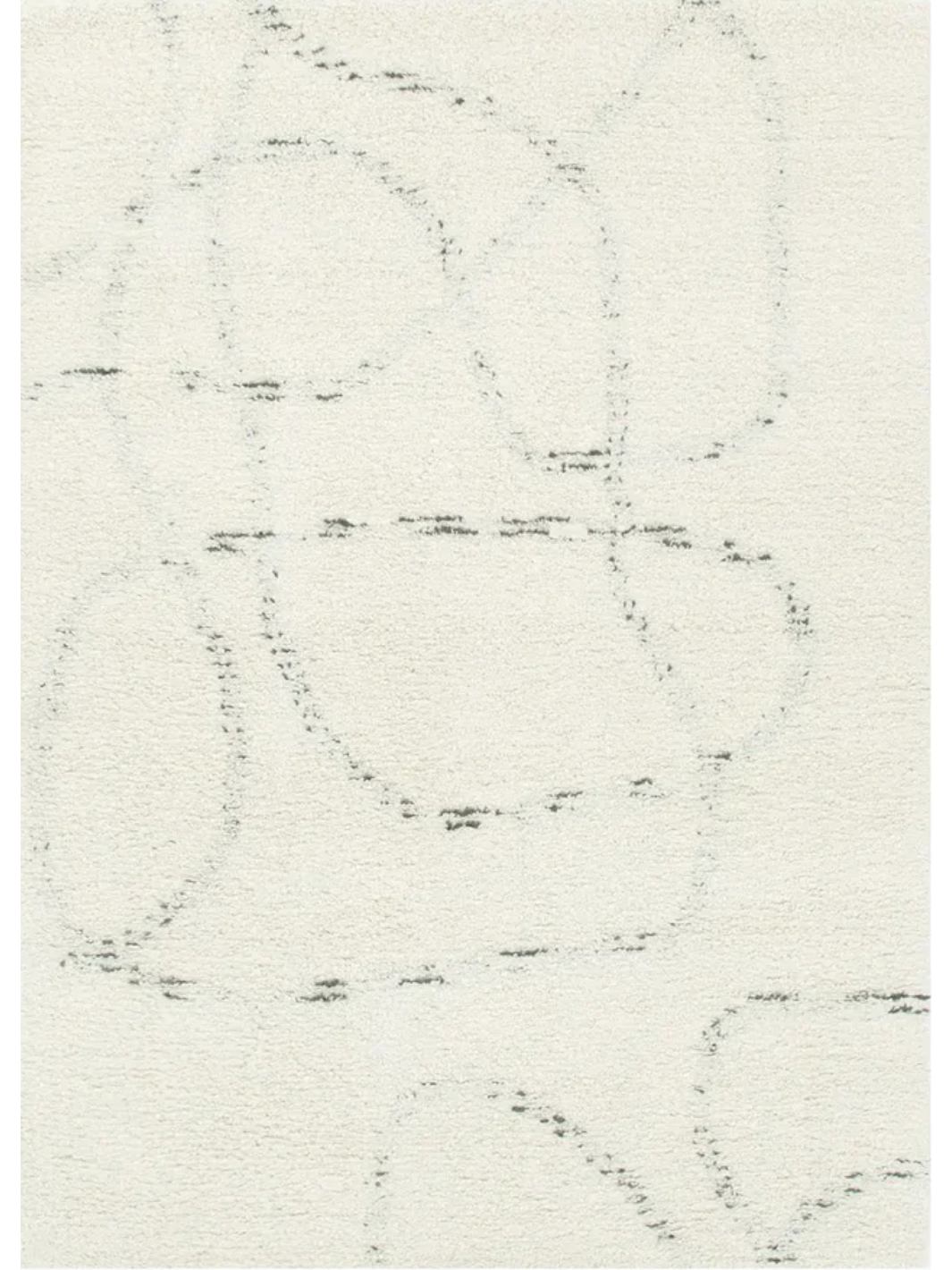 Isla Ivory Grey Abstract Swirl Loop Lines Wool Rug