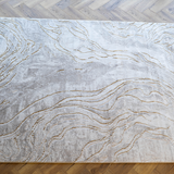 Larisa Cream Beige Marble Flow Rug
