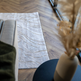 Larisa Cream Beige Marble Flow Rug