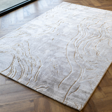 Larisa Cream Beige Marble Flow Rug