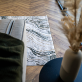 Larisa Cream Green Marble Flow Rug
