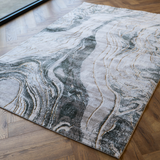 Larisa Cream Green Marble Flow Rug