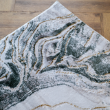 Larisa Cream Green Marble Flow Rug