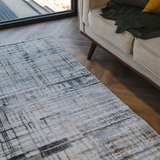 Larisa Charcoal Grey Modern Crosshatch Rug