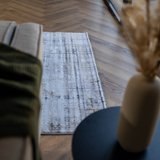 Larisa Charcoal Grey Modern Crosshatch Rug