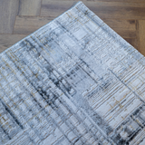 Larisa Charcoal Grey Modern Crosshatch Rug