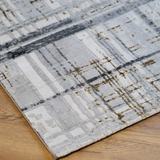 Larisa Charcoal Grey Modern Crosshatch Rug