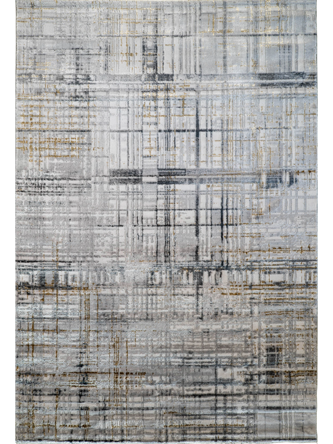 Larisa Charcoal Grey Modern Crosshatch Rug