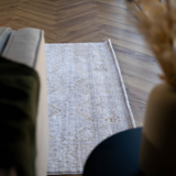 Larisa Cream Beige Tribal Transitional Rug