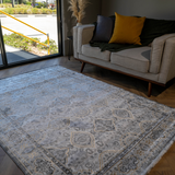Larisa Charcoal Grey Tribal Transitional Rug