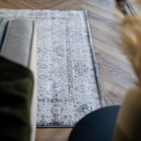 Larisa Charcoal Grey Tribal Transitional Rug