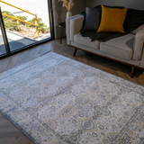 Larisa Grey Blue Tribal Transitional Rug