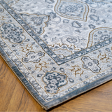 Larisa Grey Blue Tribal Transitional Rug