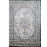 Larisa Grey Blue Medallion Border Rug