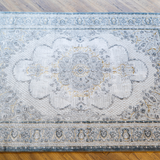 Larisa Grey Blue Medallion Border Rug