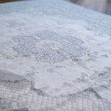 Larisa Grey Blue Medallion Border Rug