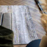 Larisa Cream Brown Modern Striped Texture Rug