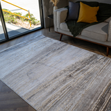 Larisa Cream Brown Modern Striped Texture Rug