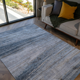 Larisa Grey Blue Modern Striped Texture Rug