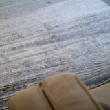 Larisa Grey Blue Modern Striped Texture Rug