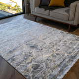 Larisa Grey Marble Quartz Crackle Rug