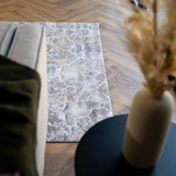 Larisa Grey Marble Quartz Crackle Rug