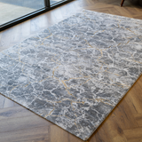 Larisa Grey Marble Quartz Crackle Rug