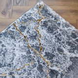 Larisa Grey Marble Quartz Crackle Rug