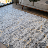 Larisa Charcoal Grey Marble Quartz Crackle Rug