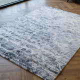 Larisa Charcoal Grey Marble Quartz Crackle Rug