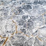 Larisa Charcoal Grey Marble Quartz Crackle Rug