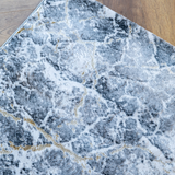 Larisa Charcoal Grey Marble Quartz Crackle Rug