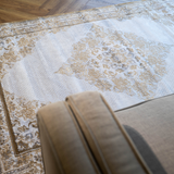 Larisa Cream Gold Traditional Medallion Rug