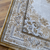Larisa Cream Gold Traditional Medallion Rug