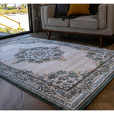 Larisa Cream Green Traditional Medallion Rug