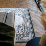 Larisa Cream Green Traditional Medallion Rug