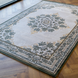 Larisa Cream Green Traditional Medallion Rug
