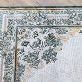Larisa Cream Green Traditional Medallion Rug