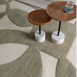 Isla Olive Green and Ivory Curve Pattern Wool Rug