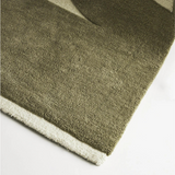 Isla Olive Green and Ivory Curve Pattern Wool Rug