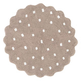 Millie Natural Beige Scalloped Dotted Kids Round Rug