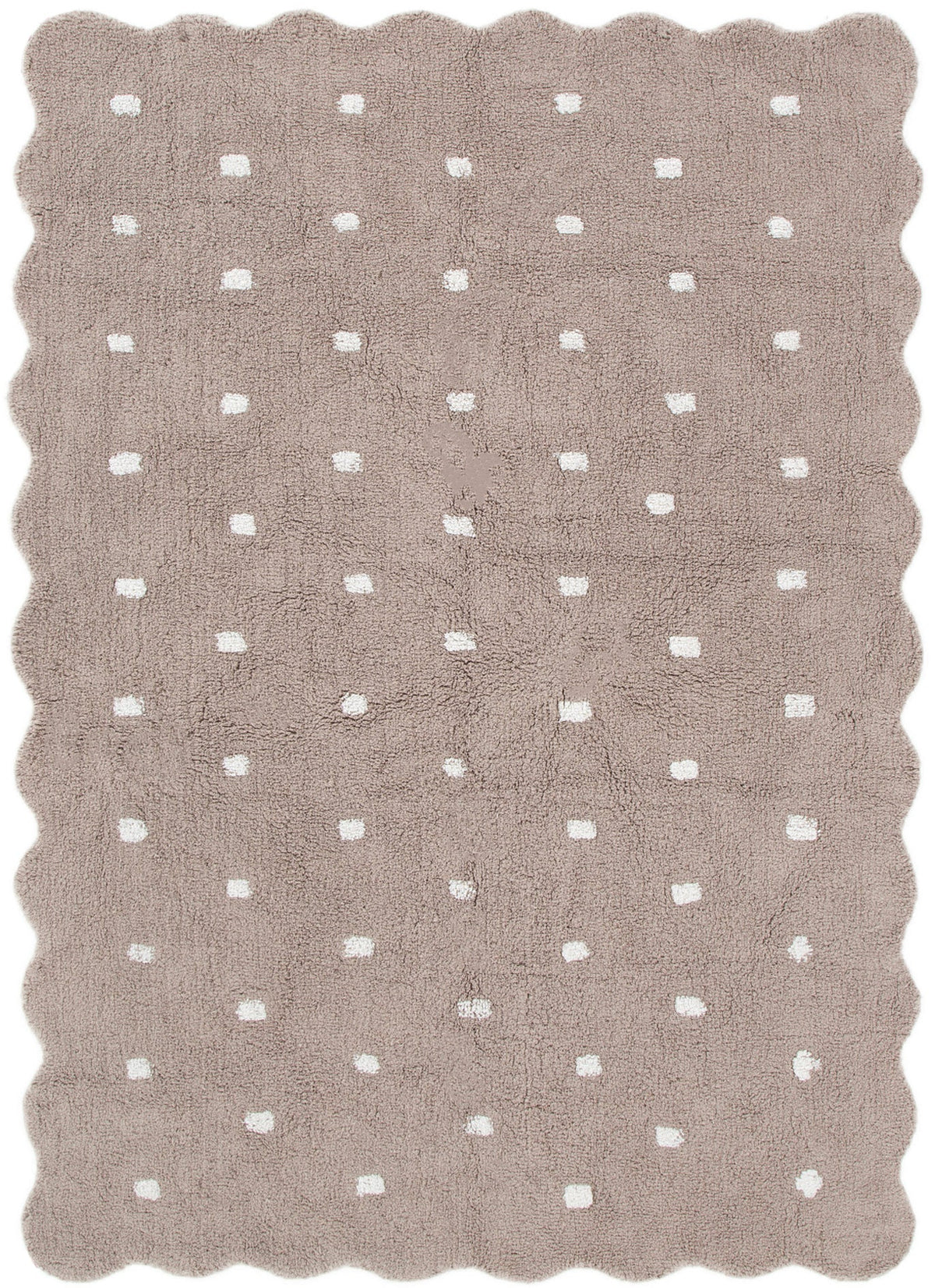 Millie Natural Beige Scalloped Dotted Kids Rug