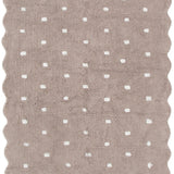 Millie Natural Beige Scalloped Dotted Kids Rug