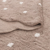 Millie Natural Beige Scalloped Dotted Kids Round Rug