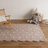 Millie Natural Beige Scalloped Dotted Kids Rug