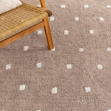 Millie Natural Beige Scalloped Dotted Kids Round Rug